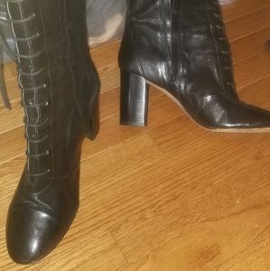 Tall leather heel boots